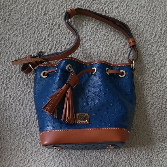Dooney & Bourke Handbags - Dooney & Bourke Navy and Tan Shoulder Bag